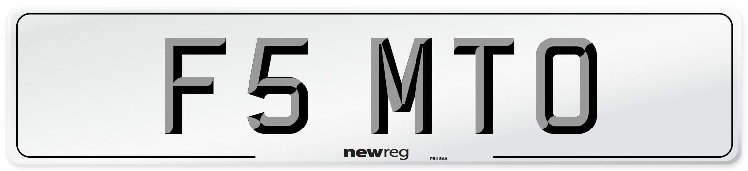 F5 MTO Number Plate from New Reg